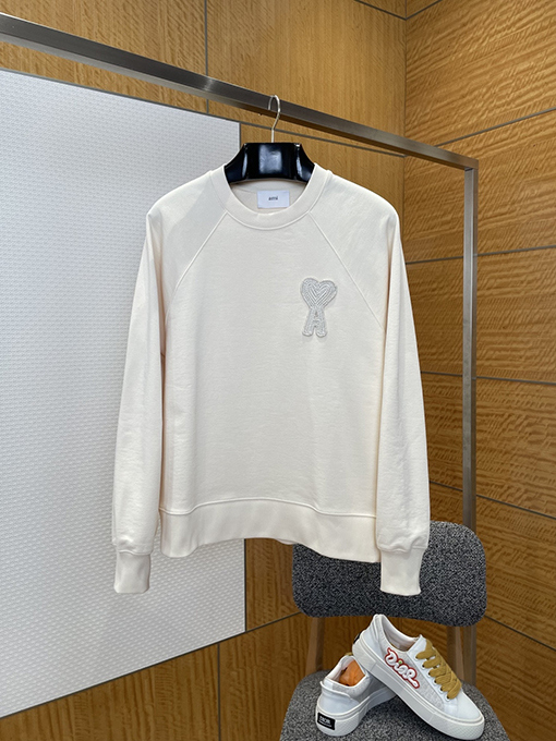 アミスーパーコピー 織り刺繍入りクルーネックのスウェットシャツ