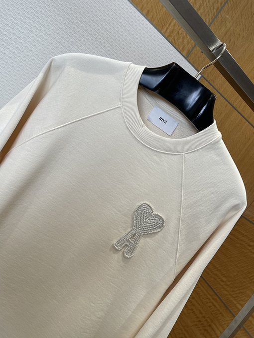 アミスーパーコピー 織り刺繍入りクルーネックのスウェットシャツ