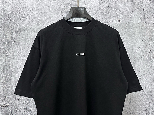 セリーヌ CELINE 文字ロゴプリント入りカップル半袖Tシャツ