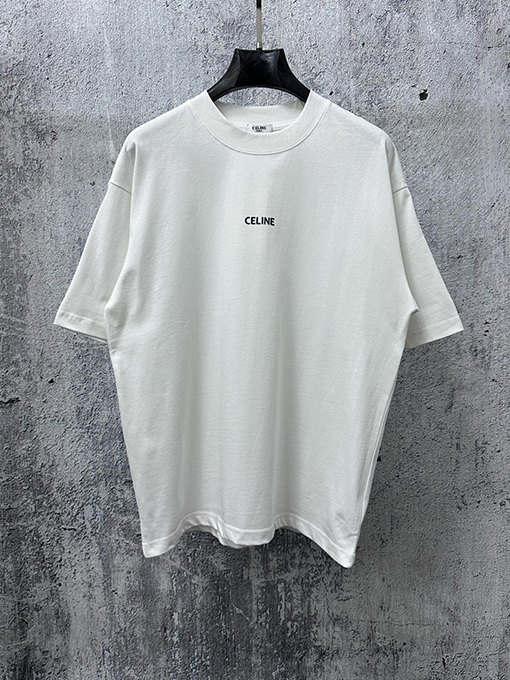 セリーヌ CELINE 文字ロゴプリント入りカップル半袖Tシャツ