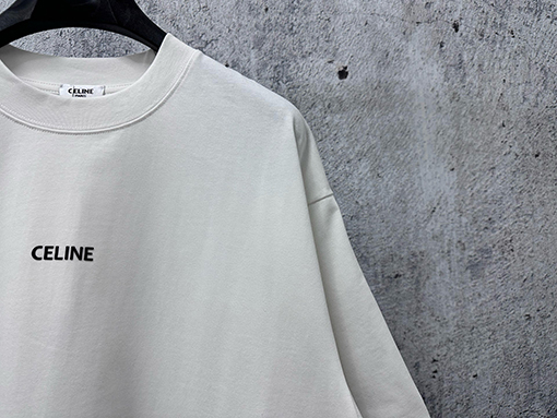 セリーヌ CELINE 文字ロゴプリント入りカップル半袖Tシャツ