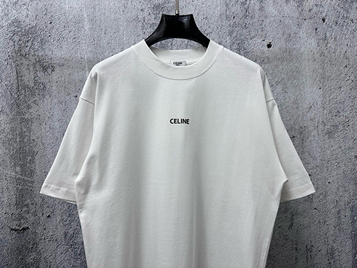 セリーヌ CELINE 文字ロゴプリント入りカップル半袖Tシャツ