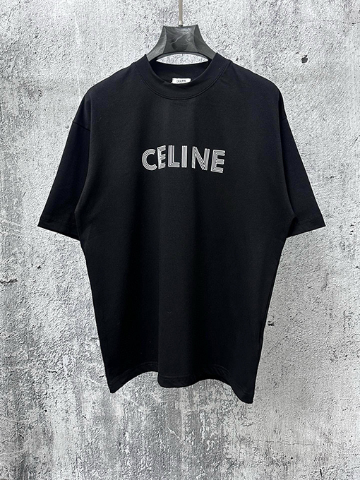 セリーヌスーパーコピー CELINE 文字ロゴプリントの半袖Tシャツ