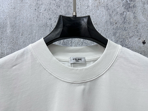 セリーヌ CELINE レターロゴ入りスタッズ付きカップル半袖Tシャツ