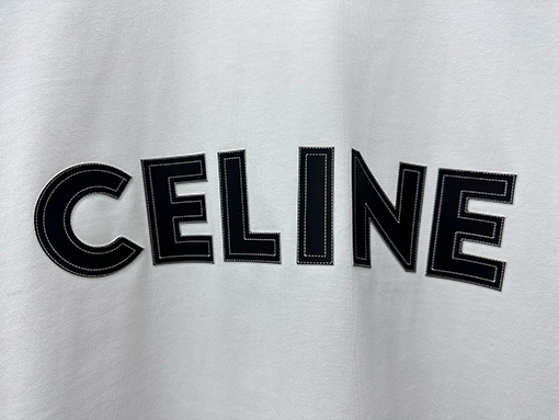 セリーヌブランドコピー CELINE 文字ロゴ点線フォーム半袖Tシャツ