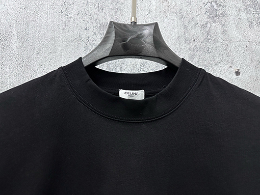 セリーヌブランドコピー CELINE 文字ロゴ点線フォーム半袖Tシャツ
