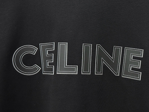セリーヌブランドコピー CELINE 文字ロゴ点線フォーム半袖Tシャツ