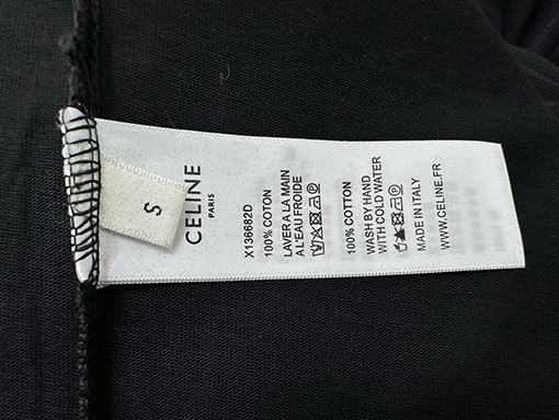 セリーヌブランドコピー CELINE 文字ロゴ点線フォーム半袖Tシャツ