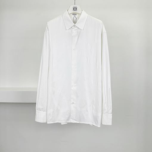 ロエベブランドスーパーコピー ダークカラーの柄入り長袖シャツ