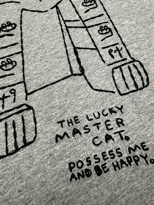 ロエベコピー 米粒糸で猫の刺繍をした長袖シャツ