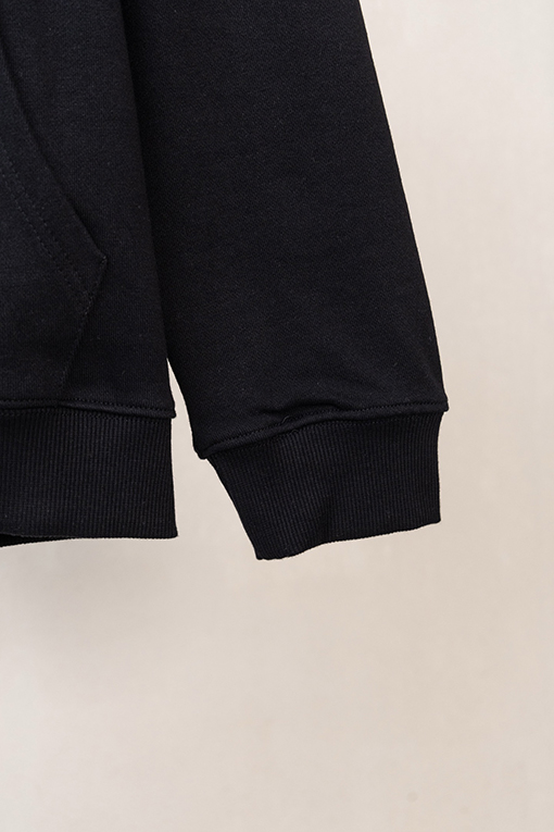 クロムハーツ レザーラベルクロス刺繍ロゴプリントドローストリングジップアップ、フード付きジャケット