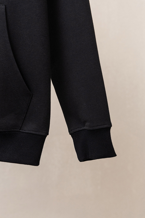 クロムハーツコピー 胸に革製のクロス刺繍ドローストリング付きジッパー開閉のフード付きジャケット