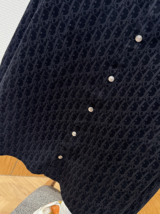 ディオールブランドスーパーコピー 全面プリントの襟付きシングルブレスト長袖シャツジャケット