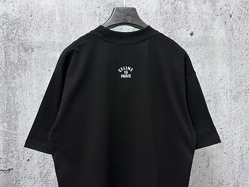 セリーヌ CELINE 文字ロゴフィルムプリントカップル半袖Tシャツ