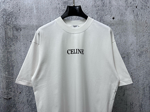 セリーヌ CELINE 文字ロゴフィルムプリントカップル半袖Tシャツ