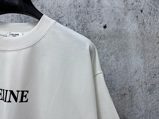 セリーヌ CELINE 文字ロゴフィルムプリントカップル半袖Tシャツ