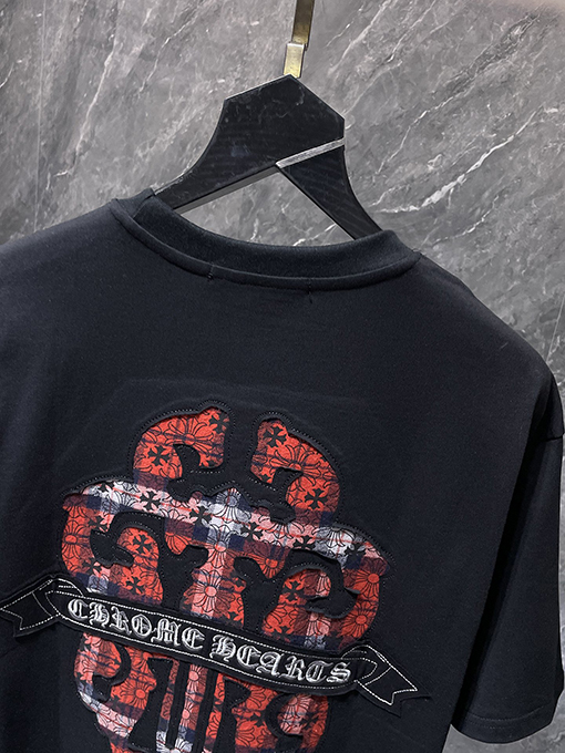 クロムハーツスーパーコピー 宝剣 ヘビーインダストリー 刺繍アップリケ 半袖Tシャツ