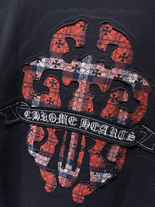 クロムハーツスーパーコピー 宝剣 ヘビーインダストリー 刺繍アップリケ 半袖Tシャツ