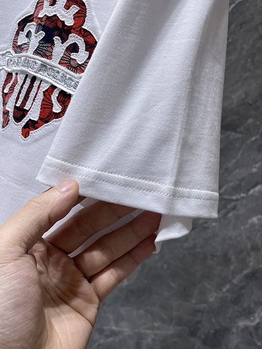 クロムハーツスーパーコピー 宝剣 ヘビーインダストリー 刺繍アップリケ 半袖Tシャツ