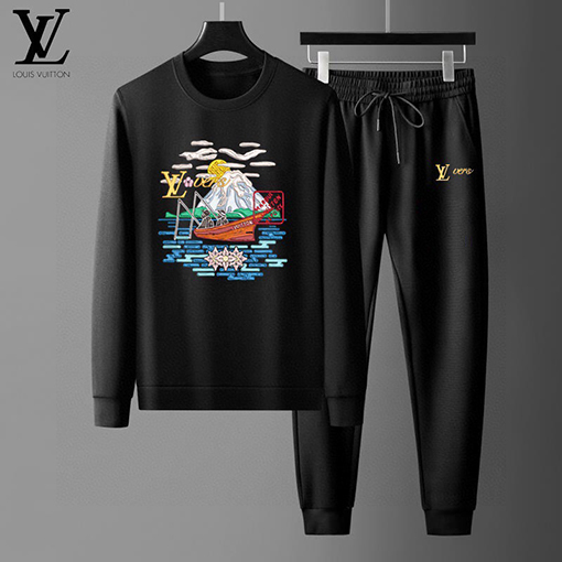  ルイヴィトンコピー LV 新モデルなクラシックな人気のクルーネックのスウェットシャツとパンツのセット