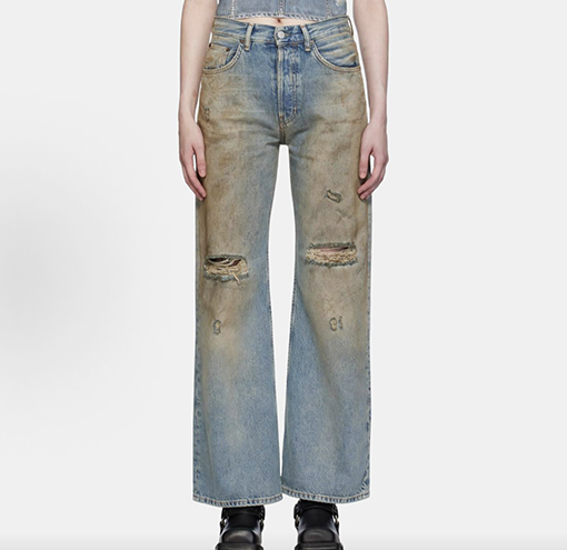 アクネストゥディオズ ダメージをしたワイドレッグジーンズ