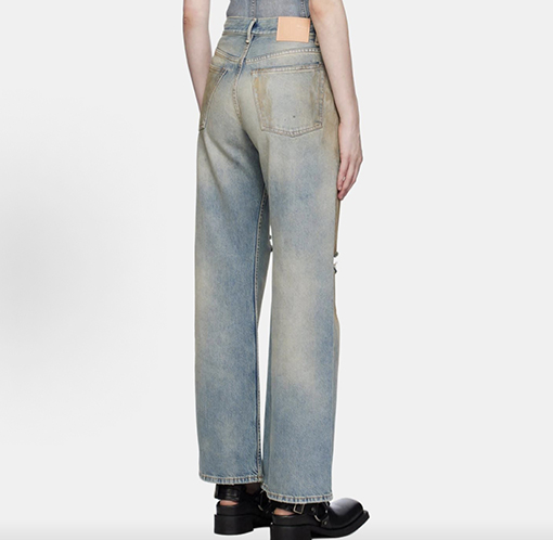 アクネストゥディオズ ダメージをしたワイドレッグジーンズ