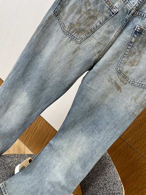 アクネストゥディオズ ダメージをしたワイドレッグジーンズ