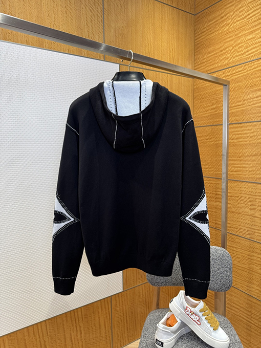 ルイヴィトンコピー LV インターシャ編みのジップアップカーディガン