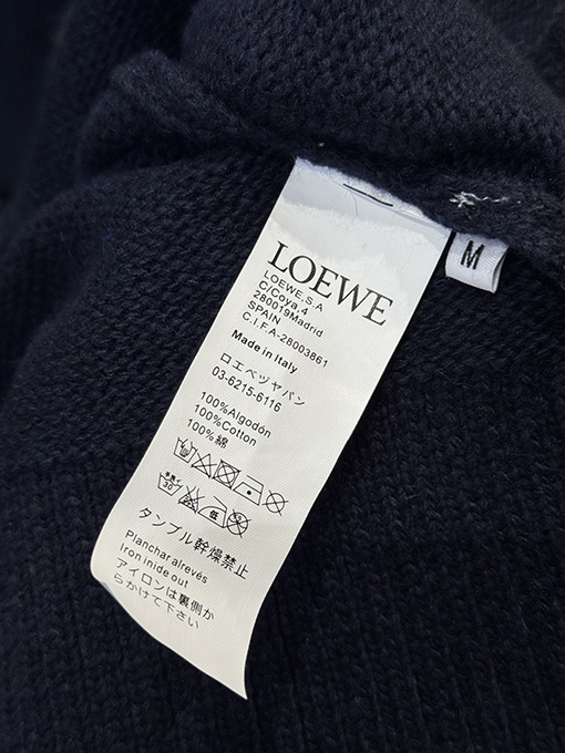 ロエベスーパーコピー 潜水艦の刺繍入りハーフジップニットセーター