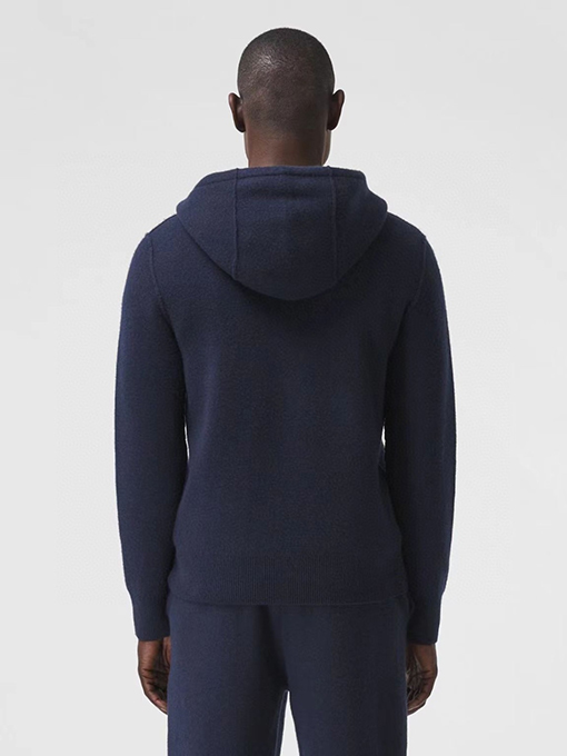 バーバリー 刺繍りドローストリング付きフード付きジップアップジャケット