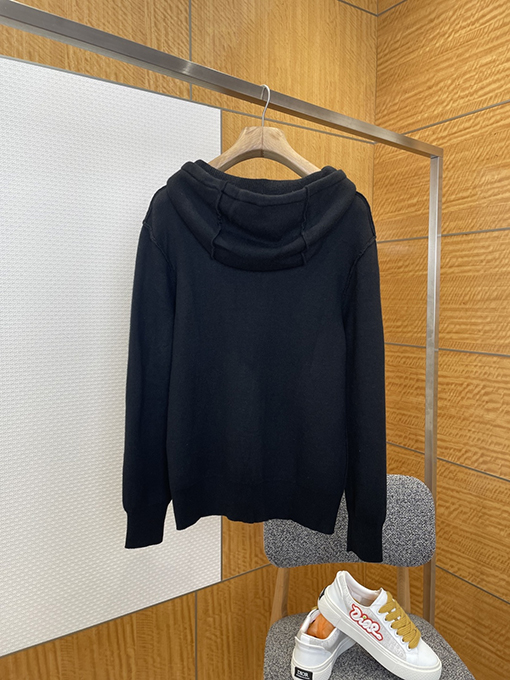 バーバリー 刺繍りドローストリング付きフード付きジップアップジャケット