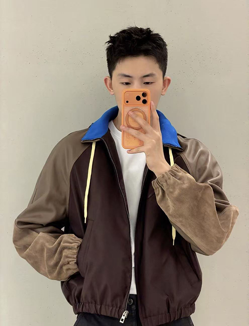 ロエベ パッチワークレザー刺繍コート