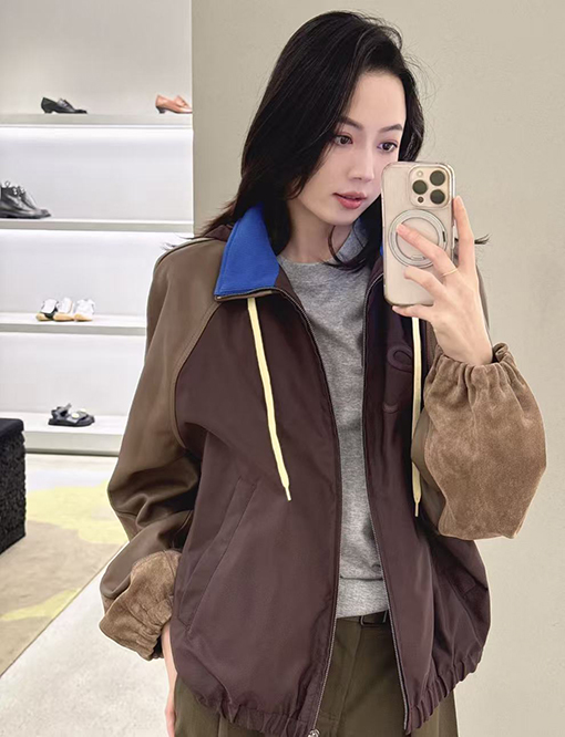 ロエベ パッチワークレザー刺繍コート