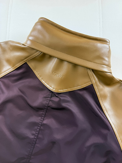 ロエベ パッチワークレザー刺繍コート