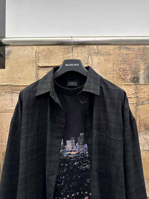 バレンシアガ BALENCIAGA ツーピースのチェック柄シャツ