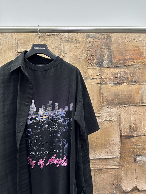 バレンシアガ BALENCIAGA ツーピースのチェック柄シャツ