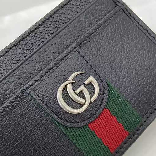 グッチブランドスーパーコピー Ophidia 黒革製カードホルダーシリーズ