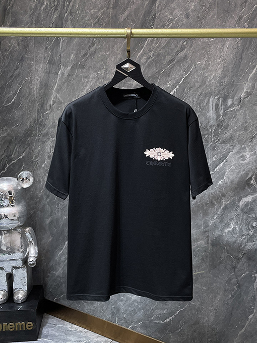 クロムハーツスーパーコピー クラシックなサンスクリット文字の半袖Tシャツ