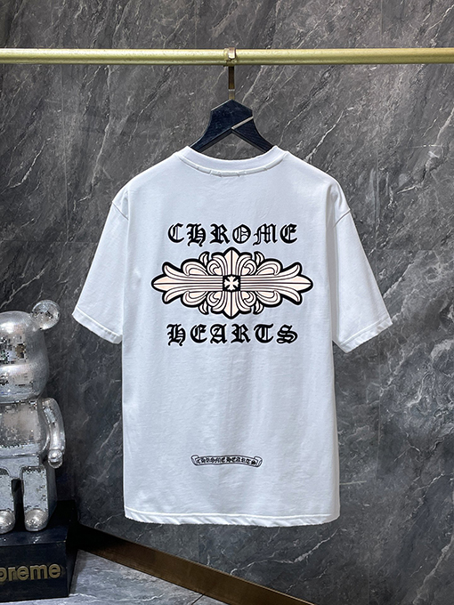 クロムハーツスーパーコピー クラシックなサンスクリット文字の半袖Tシャツ