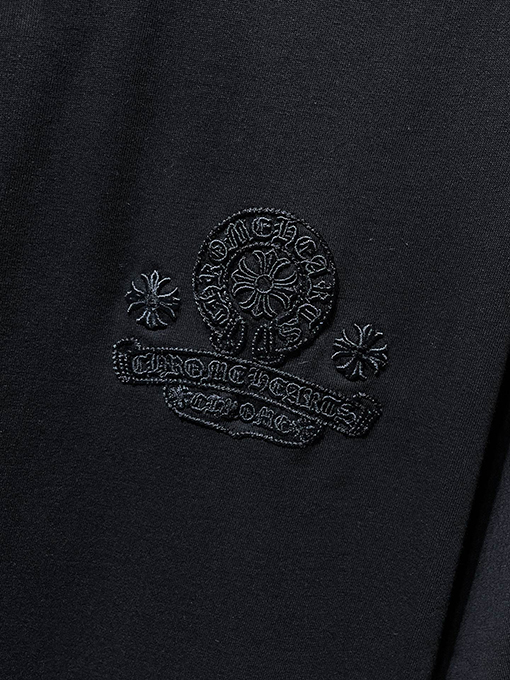 クロムハーツ 蹄鉄とサンスクリット十字の刺繍り半袖Tシャツ