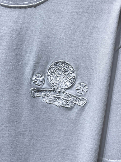 クロムハーツ 蹄鉄とサンスクリット十字の刺繍り半袖Tシャツ