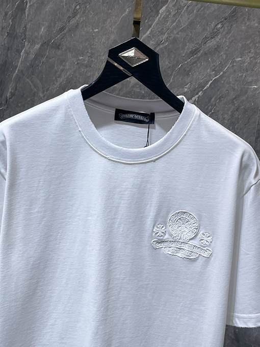 クロムハーツ 蹄鉄とサンスクリット十字の刺繍り半袖Tシャツ
