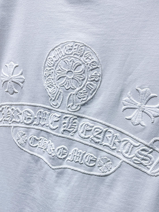 クロムハーツ 蹄鉄とサンスクリット十字の刺繍り半袖Tシャツ