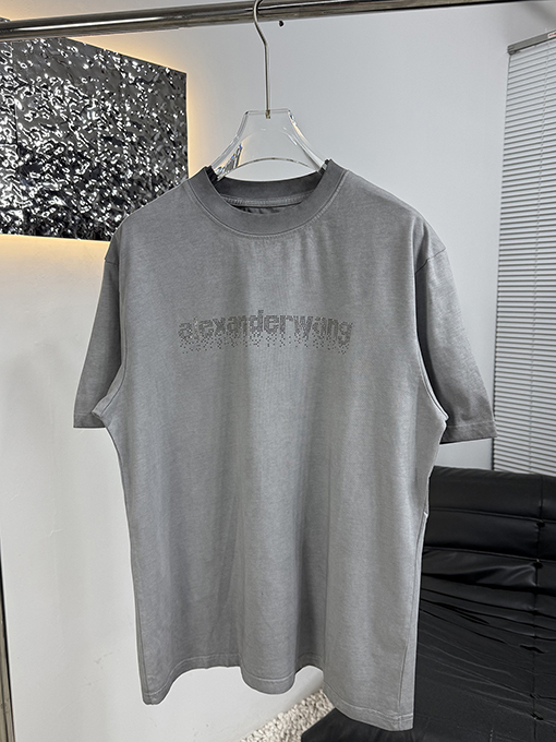 アレキサンダーワン Alexander wang カラーブロックのラインストーン付き半袖Tシャツ