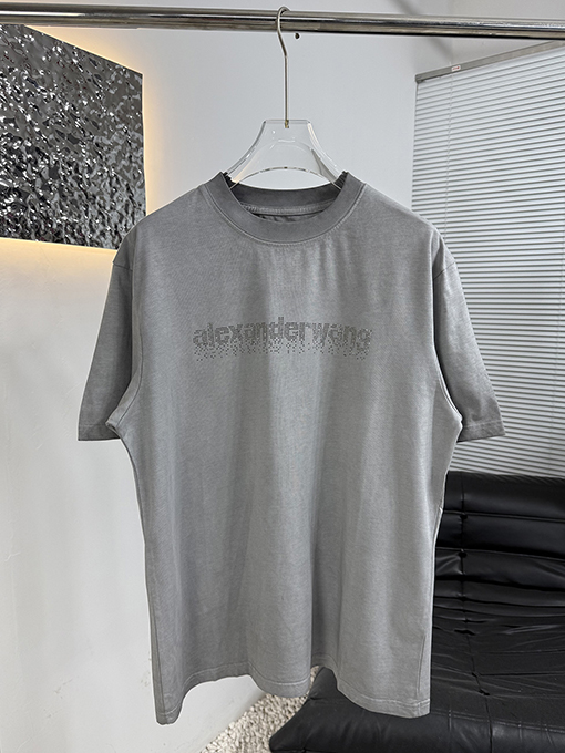 アレキサンダーワン Alexander wang カラーブロックのラインストーン付き半袖Tシャツ