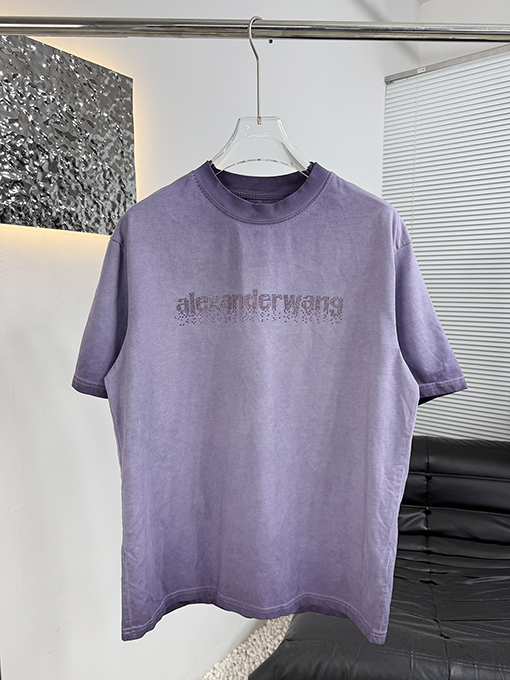 アレキサンダーワン Alexander wang カラーブロックのラインストーン付き半袖Tシャツ