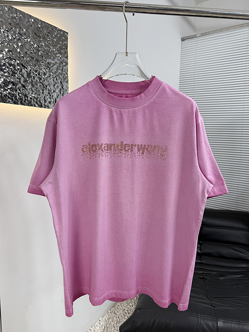 アレキサンダーワン Alexander wang カラーブロックのラインストーン付き半袖Tシャツ