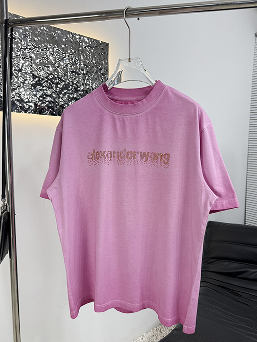 アレキサンダーワン Alexander wang カラーブロックのラインストーン付き半袖Tシャツ