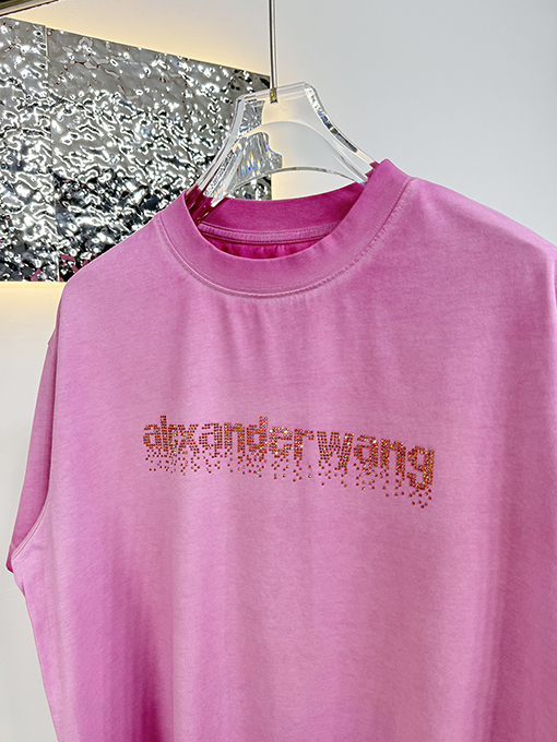 アレキサンダーワン Alexander wang カラーブロックのラインストーン付き半袖Tシャツ