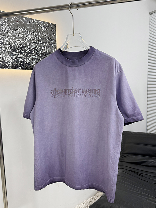 アレキサンダーワン Alexander wang カラーブロックのラインストーン付き半袖Tシャツ